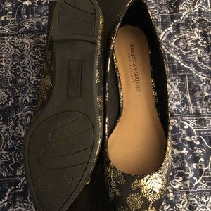 Christian Siriano ballet flats Gigi black and gold